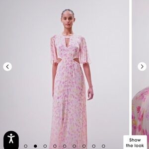 Maje Pink Floral Maxi Dress